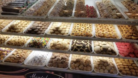 The bakery has a wide selection of a variety of cookies.