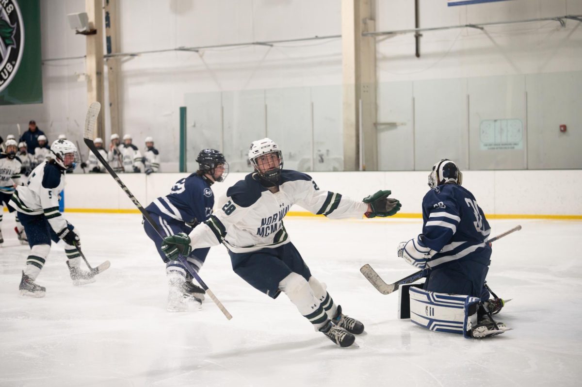 Senior Max Smith celebrating his goal against Wilton