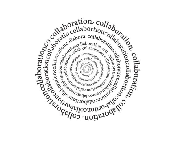 Design from Francesca Zullo of the word "Collaboration" 