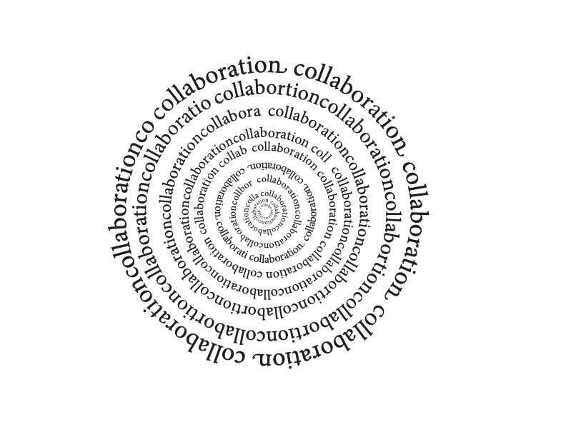 Design from Francesca Zullo of the word "Collaboration" 